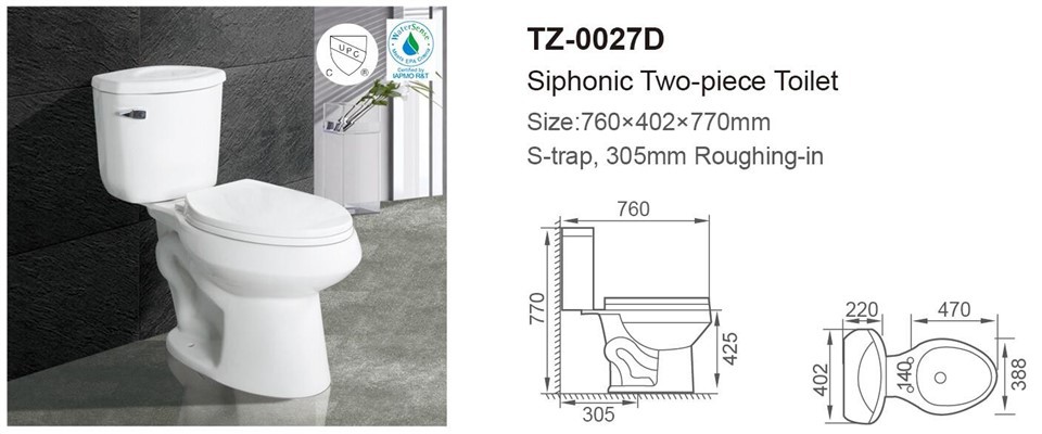 elongated bowl and tank