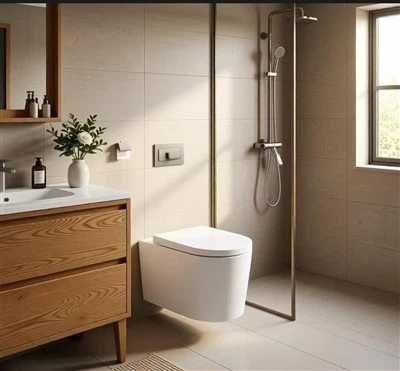 Inodoro de pared fácil de limpiar para proyectos de baño compactos