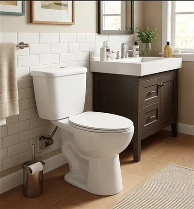 Inodoro sifónico de dos piezas sin borde